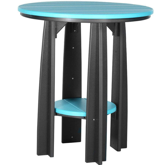 LuxCraft LuxCraft Aruba Blue Recycled Plastic 36" Balcony Table Aruba Blue On Black Tables PBATABB