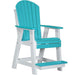 LuxCraft LuxCraft Aruba Blue Recycled Plastic Adirondack Balcony Chair Aruba Blue On White Adirondack Chair PABCABW