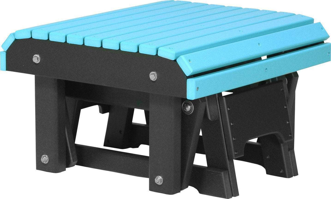 LuxCraft LuxCraft Aruba Blue Recycled Plastic Glider Footrest Aruba Blue on Black Accessories PGFABB