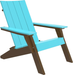 LuxCraft Luxcraft Aruba Blue urban adirondack chair with Cup Holder Aruba Blue on Chestnut Brown Adirondack Chair UACABCB-CH