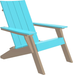 LuxCraft Luxcraft Aruba Blue urban adirondack chair with Cup Holder Aruba Blue on Weatherwood Adirondack Chair UACABWE-CH