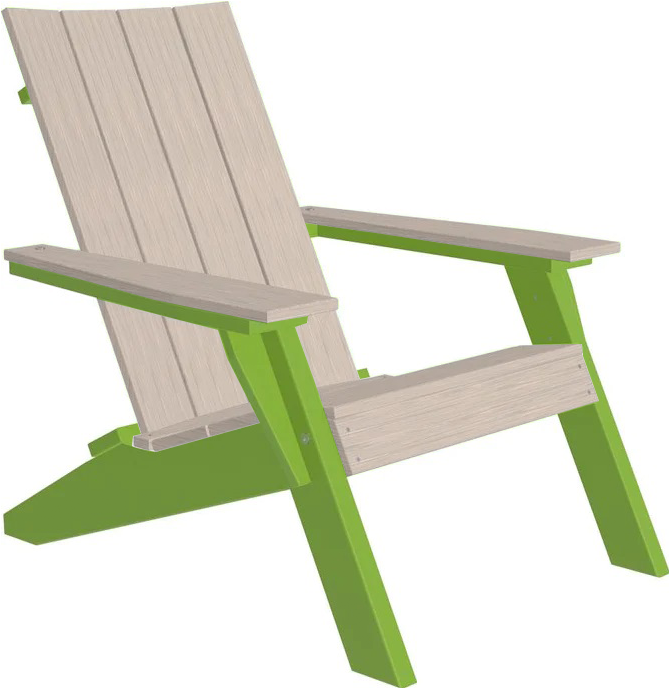 LuxCraft Luxcraft Birch Urban Adirondack Chair With Cup Holder Birch on Lime Green Adirondack Deck Chair UACBILG