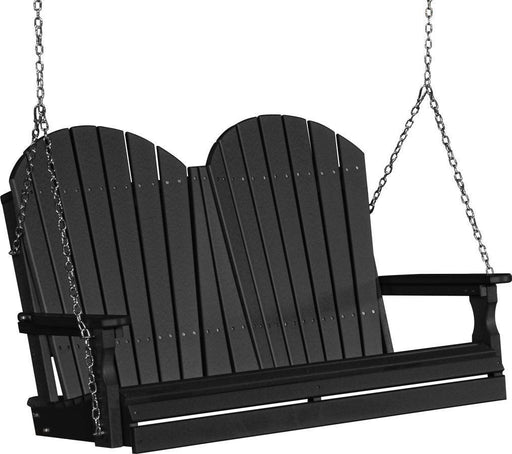 LuxCraft LuxCraft Black Adirondack 4ft. Recycled Plastic Porch Swing Black / Adirondack Porch Swing Porch Swing 4APSBK