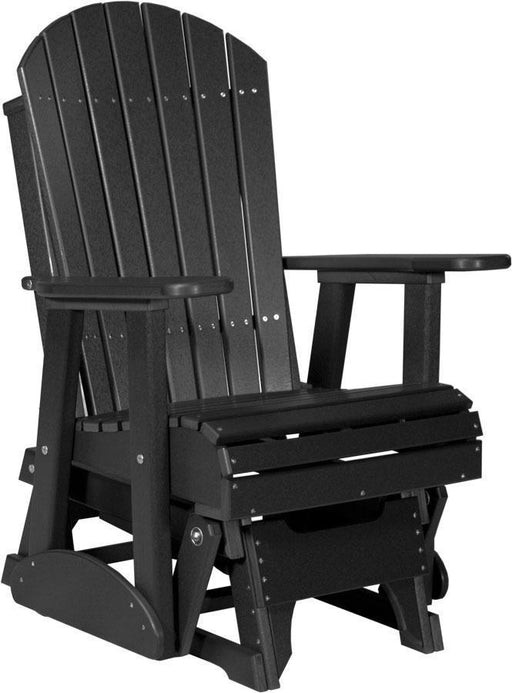 LuxCraft LuxCraft Black Adirondack Recycled Plastic 2 Foot Glider Chair Black Glider Chair 2APGBK