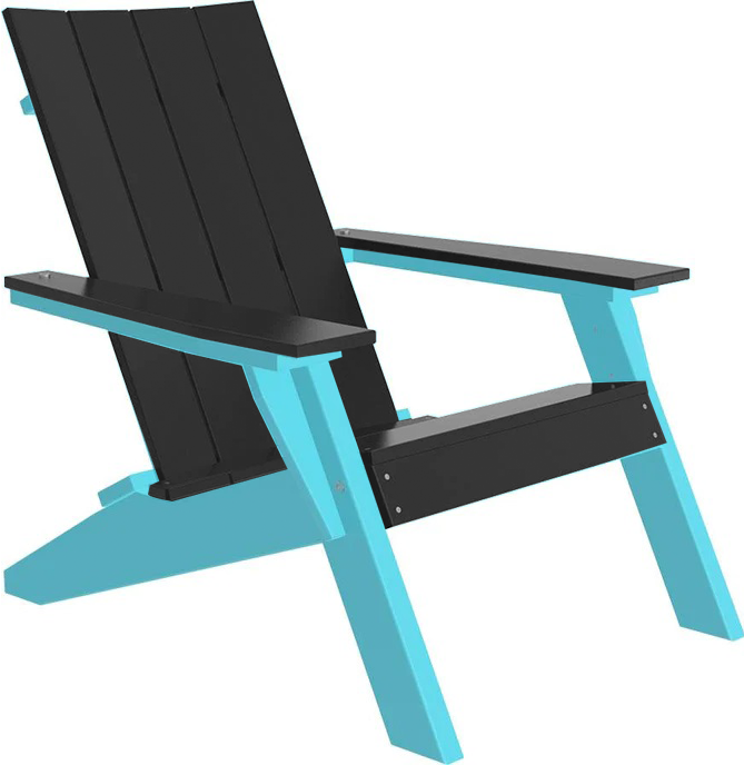 LuxCraft Luxcraft Black Urban Adirondack Chair Black on Aruba Blue Adirondack Deck Chair