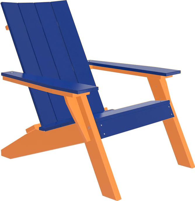 LuxCraft Luxcraft Blue Urban Adirondack Chair With Cup Holder Adirondack Deck Chair