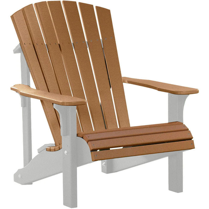 LuxCraft LuxCraft Cedar Deluxe Recycled Plastic Adirondack Chair Cedar On Black Adirondack Deck Chair PDACCB