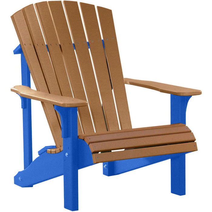 LuxCraft LuxCraft Cedar Deluxe Recycled Plastic Adirondack Chair Cedar On Black Adirondack Deck Chair PDACCB