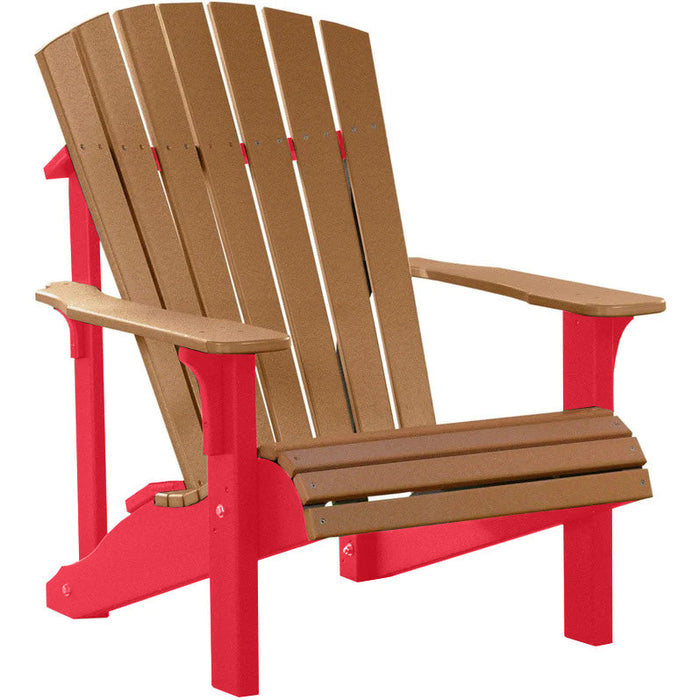 LuxCraft LuxCraft Cedar Deluxe Recycled Plastic Adirondack Chair Cedar On Black Adirondack Deck Chair PDACCB