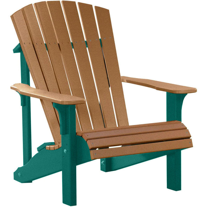 LuxCraft LuxCraft Cedar Deluxe Recycled Plastic Adirondack Chair Cedar On Black Adirondack Deck Chair PDACCB