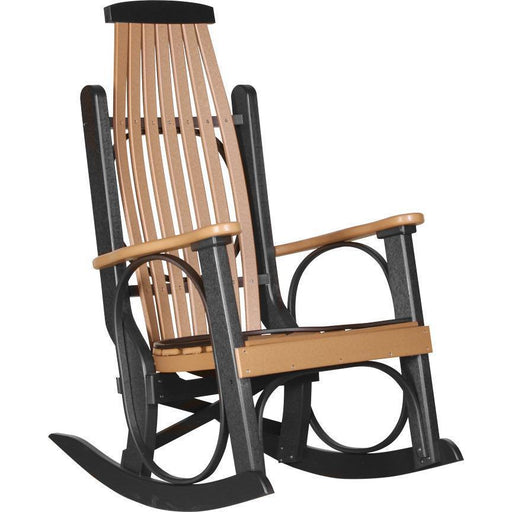 LuxCraft LuxCraft Cedar Grandpa's Recycled Plastic Rocking Chair (2 Chairs) Cedar On Black Rocking Chair PGRCB