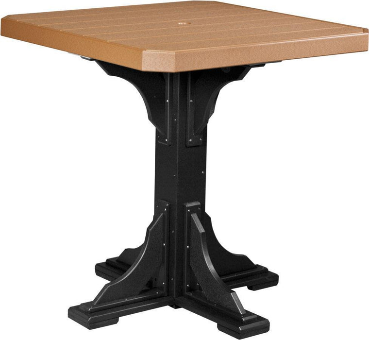 LuxCraft LuxCraft Cedar Recycled Plastic 41" Square Table Cedar On Black / Bar Tables P41STBCB