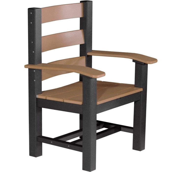 LuxCraft LuxCraft Cedar Recycled Plastic Contemporary Captain Chair Cedar On Black Chair PCOCCCB