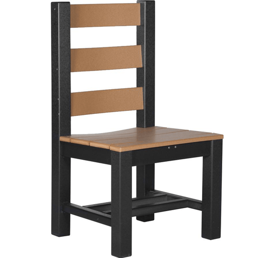 LuxCraft LuxCraft Cedar Recycled Plastic Contemporary Regular Chair Cedar On Black Chair PCRCCB