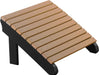 LuxCraft LuxCraft Cedar Recycled Plastic Deluxe Adirondack Footrest Cedar On Black Adirondack Deck Chair PDAFCB