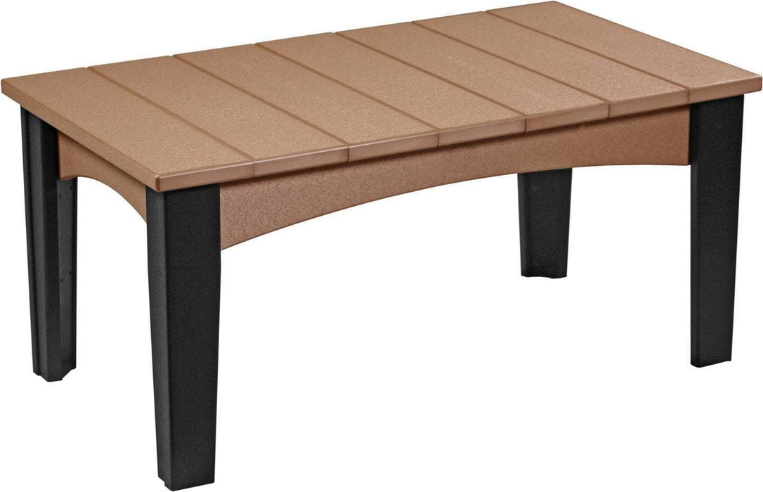 LuxCraft LuxCraft Cedar Recycled Plastic Island Coffee Table Cedar on Black Accessories ICTCB