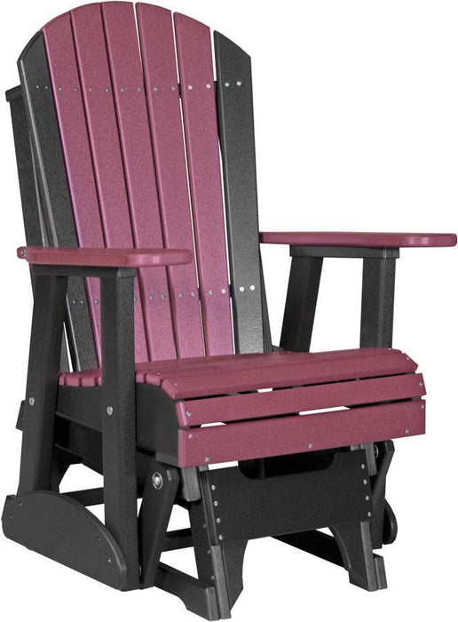 LuxCraft LuxCraft Cherry wood Adirondack Recycled Plastic 2 Foot Glider Chair Cherry wood on Black Glider Chair 2APGCWB