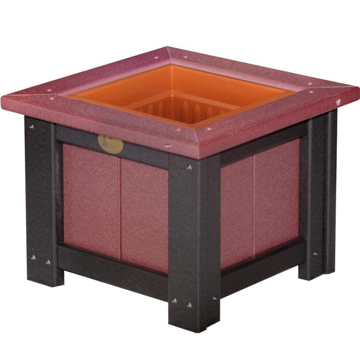 LuxCraft LuxCraft Cherry wood Recycled Plastic Square Planter Cherry wood On Black / 15" Planter Box P15SPCWB