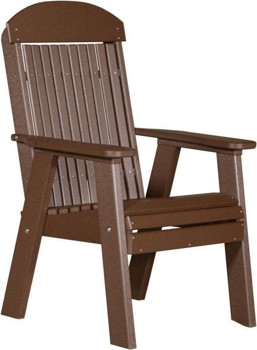 LuxCraft LuxCraft Chestnut Brown 2' Classic Highback Recycled Plastic Chair Chestnut Brown Chair 2CPBCBR