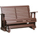 LuxCraft LuxCraft Chestnut Brown 4 foot Rollback Recycled Plastic Outdoor Glider Chestnut Brown Rollback Glider 4PPGCBR