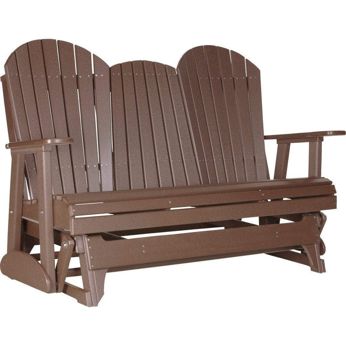 LuxCraft LuxCraft Chestnut Brown 5 ft. Recycled Plastic Adirondack Outdoor Glider Chestnut Brown Adirondack Glider 5APGCBR