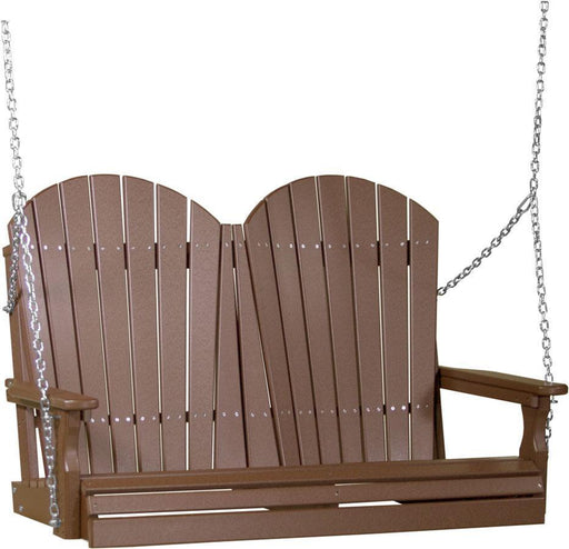 LuxCraft LuxCraft Chestnut Brown Adirondack 4ft. Recycled Plastic Porch Swing Chestnut Brown / Adirondack Porch Swing Porch Swing 4APSCBR