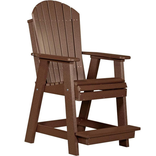 LuxCraft LuxCraft Chestnut Brown Recycled Plastic Adirondack Balcony Chair Chestnut Brown Adirondack Chair PABCCBR