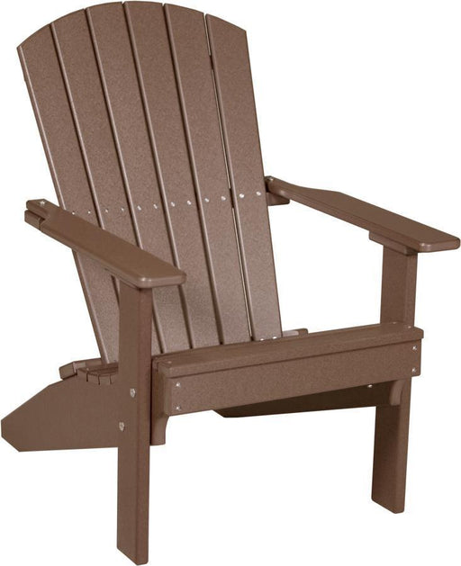 LuxCraft LuxCraft Chestnut Brown Recycled Plastic Lakeside Adirondack Chair Chestnut Brown Adirondack Deck Chair LACCBR