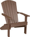 LuxCraft LuxCraft Chestnut Brown Recycled Plastic Lakeside Adirondack Chair With Cup Holder Chestnut Brown Adirondack Deck Chair LACCBR