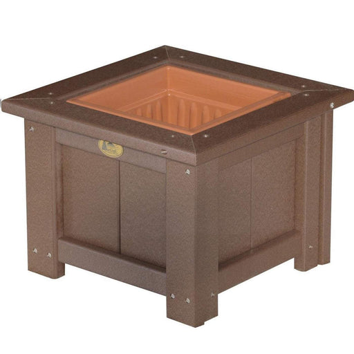 LuxCraft LuxCraft Chestnut Brown Recycled Plastic Square Planter Chestnut Brown / 15" Planter Box P15SPCBR