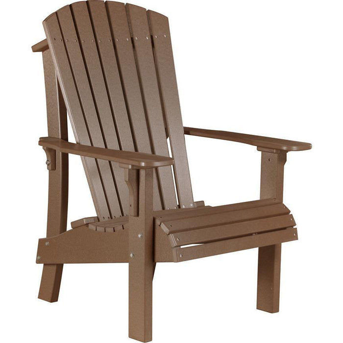 LuxCraft LuxCraft Chestnut Brown Royal Recycled Plastic Adirondack Chair Chestnut Brown Adirondack Deck Chair RACCBR