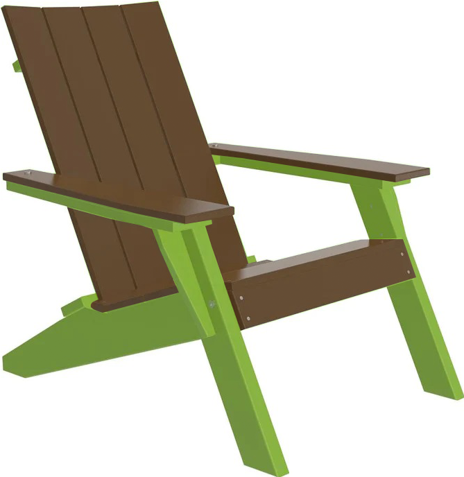 LuxCraft Luxcraft Chestnut Brown Urban Adirondack Chair Chestnut Brown on Lime Green Adirondack Deck Chair