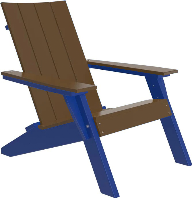 LuxCraft Luxcraft Chestnut Brown Urban Adirondack Chair With Cup Holder Adirondack Deck Chair