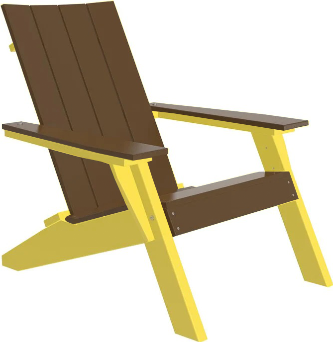 LuxCraft Luxcraft Chestnut Brown Urban Adirondack Chair With Cup Holder Adirondack Deck Chair