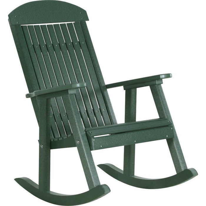 LuxCraft LuxCraft Classic Traditional Recycled Plastic Porch Rocking Chair (2 Chairs) Green Rocking Chair PPRG