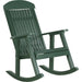 LuxCraft LuxCraft Classic Traditional Recycled Plastic Porch Rocking Chair (2 Chairs) With Cup Holder Green Rocking Chair PPRG