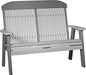 LuxCraft LuxCraft Dove Gray 4' Classic Highback Recycled Plastic Bench Dove Gray on Slate Bench 4CPBDGS