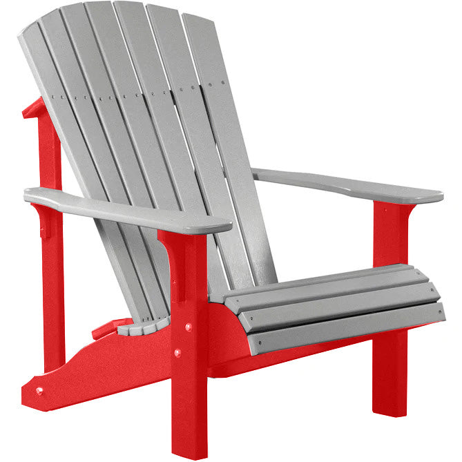 LuxCraft LuxCraft Dove Gray Deluxe Recycled Plastic Adirondack Chair Adirondack Deck Chair