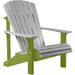 LuxCraft LuxCraft Dove Gray Deluxe Recycled Plastic Adirondack Chair With Cup Holder Dove Gray on Lime Green Adirondack Deck Chair