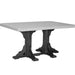 LuxCraft LuxCraft Dove Gray Recycled Plastic 4x6 Rectangular Table Dove Gray On Black / Bar Tables P46RTBDGB