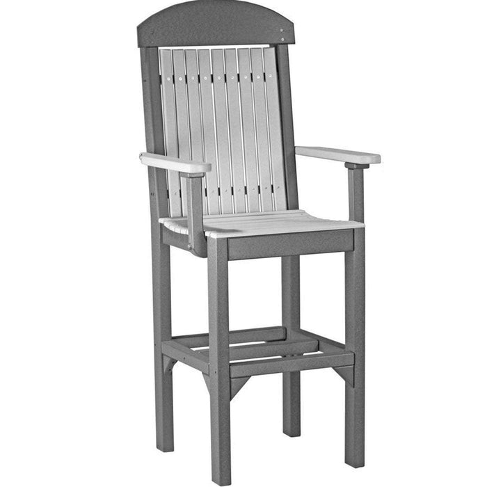 LuxCraft LuxCraft Dove Gray Recycled Plastic Captain Chair Dove Gray On Slate / Bar Chair Chair PCCBDGS