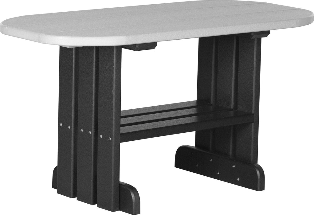 LuxCraft LuxCraft Dove Gray Recycled Plastic Coffee Table Dove Gray on Black Coffee Table PCTDGB