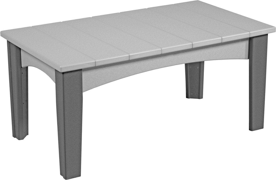 LuxCraft LuxCraft Dove Gray Recycled Plastic Island Coffee Table Dove Gray on Slate Accessories ICTDGS