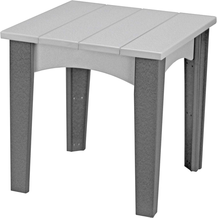 LuxCraft LuxCraft Dove Gray Recycled Plastic Island End Table Dove Gray on Slate Accessories IETDGS