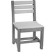 LuxCraft LuxCraft Dove Gray Recycled Plastic Island Side Chair With Cup Holder Dove Gray On Slate / Bar Chair ISCBDGS