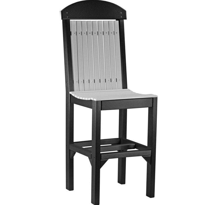 LuxCraft LuxCraft Dove Gray Recycled Plastic Regular Chair Dove Gray On Black / Bar Chair Chair PRCBDGB