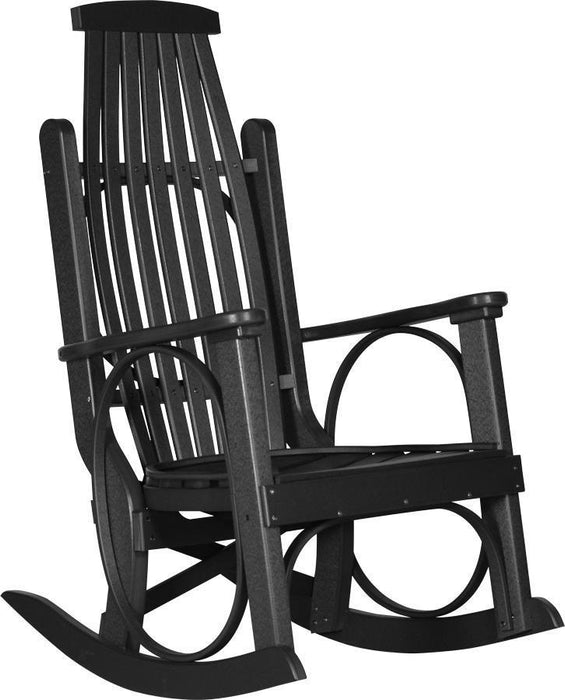 LuxCraft LuxCraft Grandpa's Recycled Plastic Rocking Chair (2 Chairs) Black Rocking Chair PGRBK