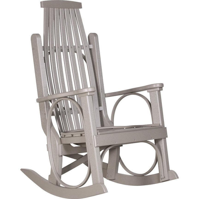 LuxCraft LuxCraft Grandpa's Recycled Plastic Rocking Chair (2 Chairs) With Cup Holder Weatherwood Rocking Chair PGRWW