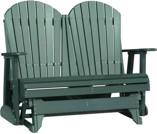 LuxCraft LuxCraft Green 4 ft. Recycled Plastic Adirondack Outdoor Glider Green Adirondack Glider 4APGG