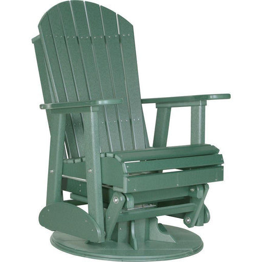 LuxCraft Luxcraft Green Adirondack Recycled Plastic Swivel Glider Chair Green Glider Chair 2ARSG